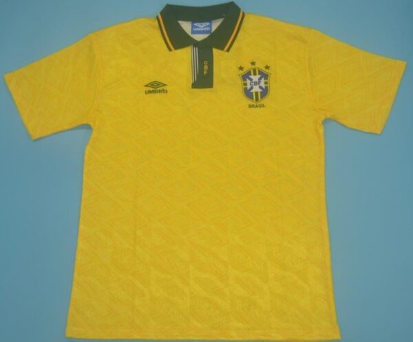 Brazil retro soccer jersey 1992-1993