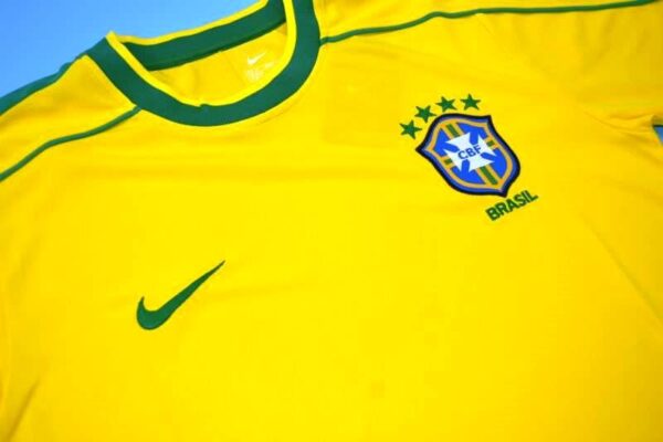 1998 Brazil retro national team soccer jersey