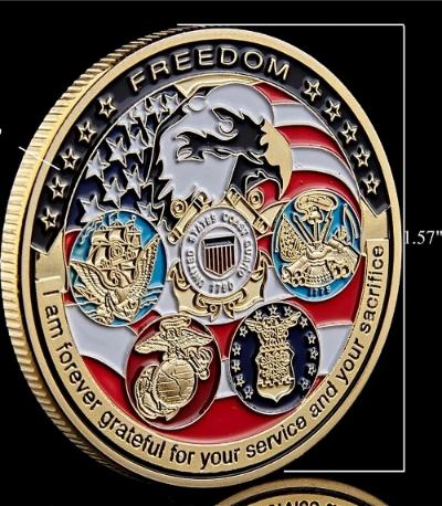 USA Navy military gold challenge coin