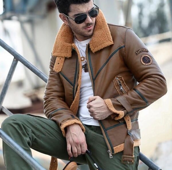 77City Killer leather wool Air Force Pilot Jacket
