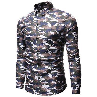 High quality camouflage military mens shirt 100% cotton