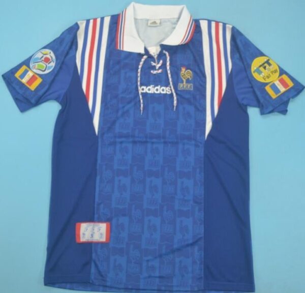France Euro 1996 retro soccer jersey