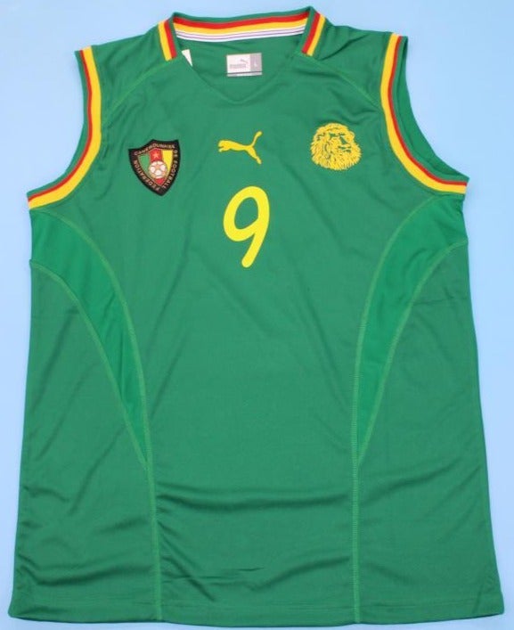 Cameroon retro soccer jersey world cup 2002