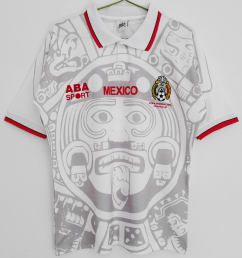 Mexico white soccer jersey World Cup 98