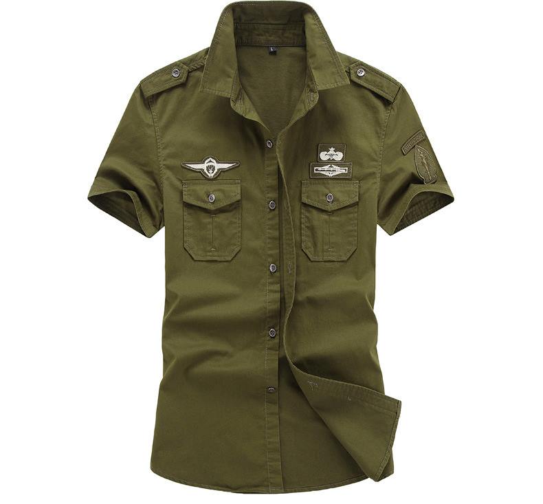 Men military helicopter casual shirt