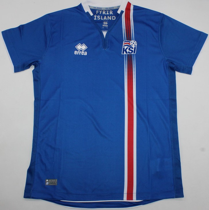Maillot Islande Domicile Errea 2016/17 – Taille S – Bleu – Équipe Nationale KSI