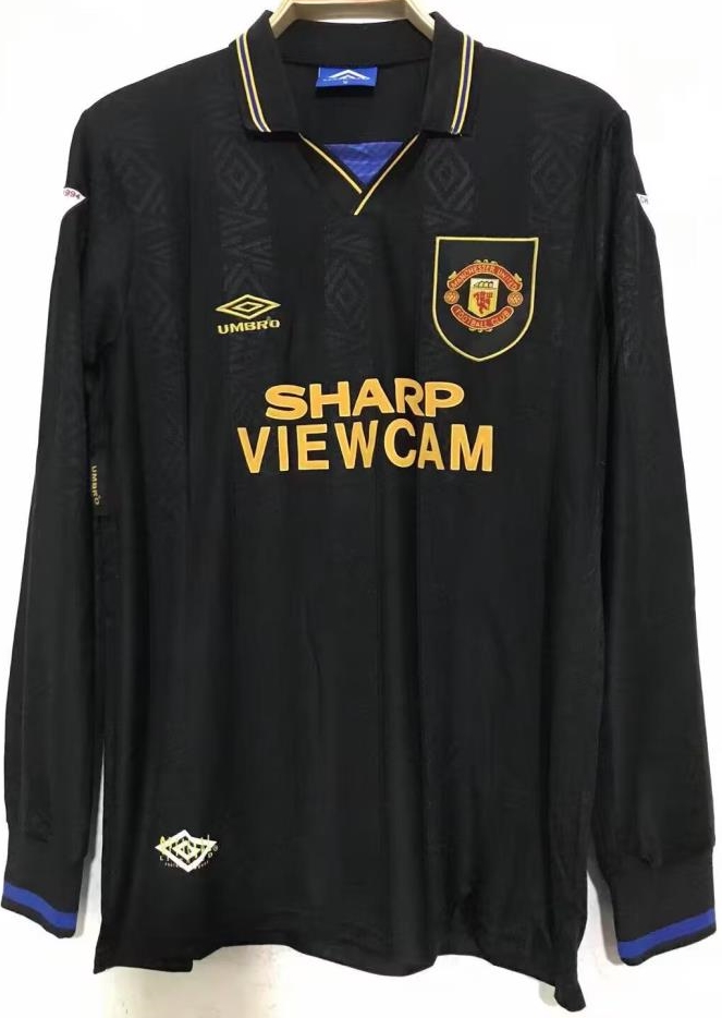 Manchester United 1993–94 Home & Away Jerseys | Umbro Sharp Retro Shirts - M, Long Sleeve