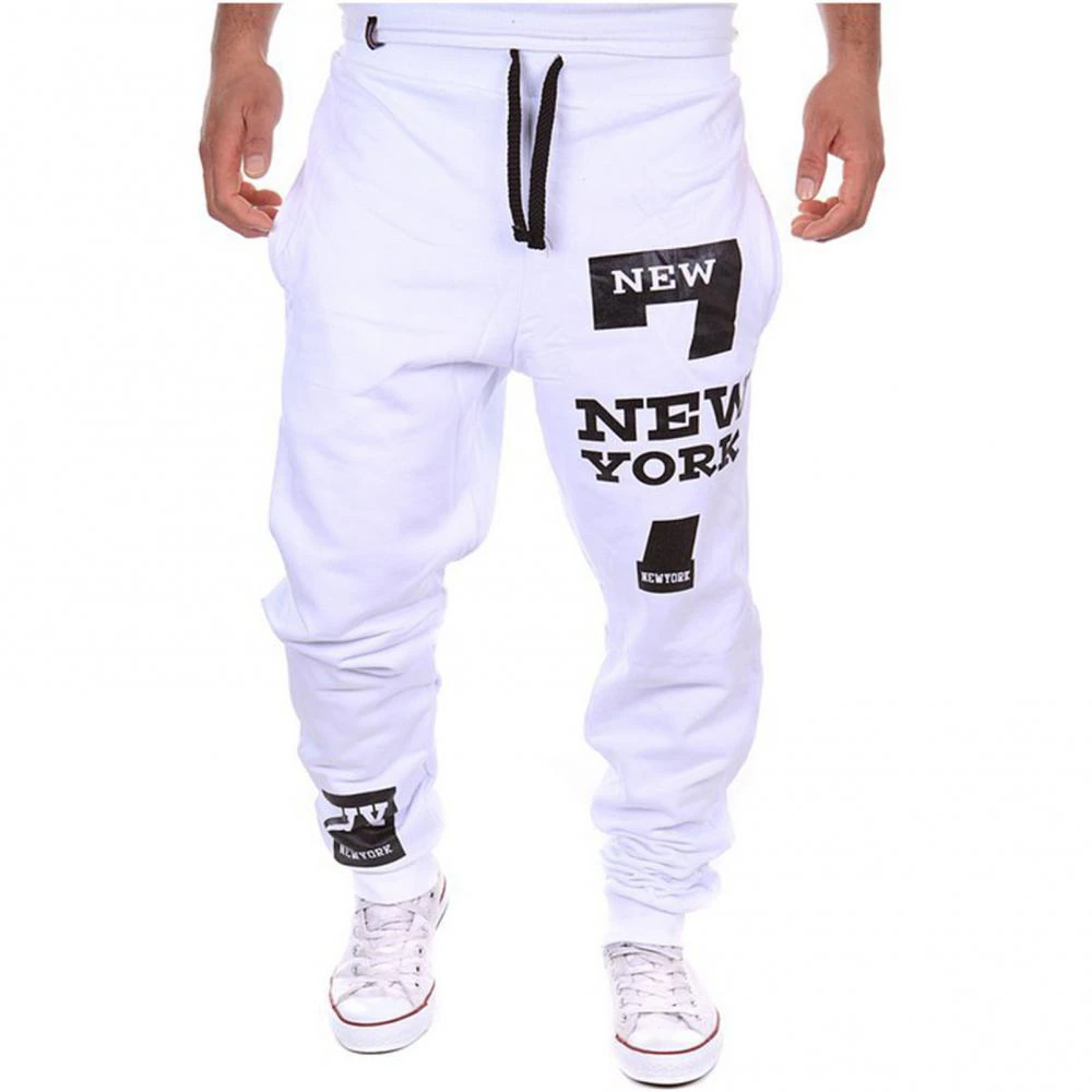 New York printed casual track pants 2026 - M, White