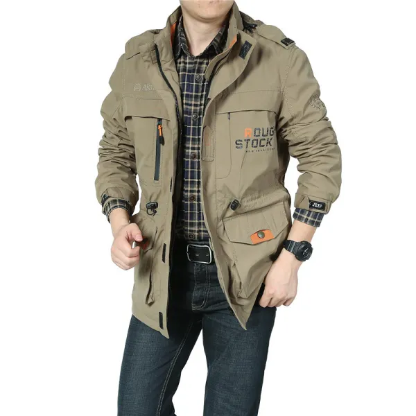 Rough Stock Bomber Army jacket - M, Khaki