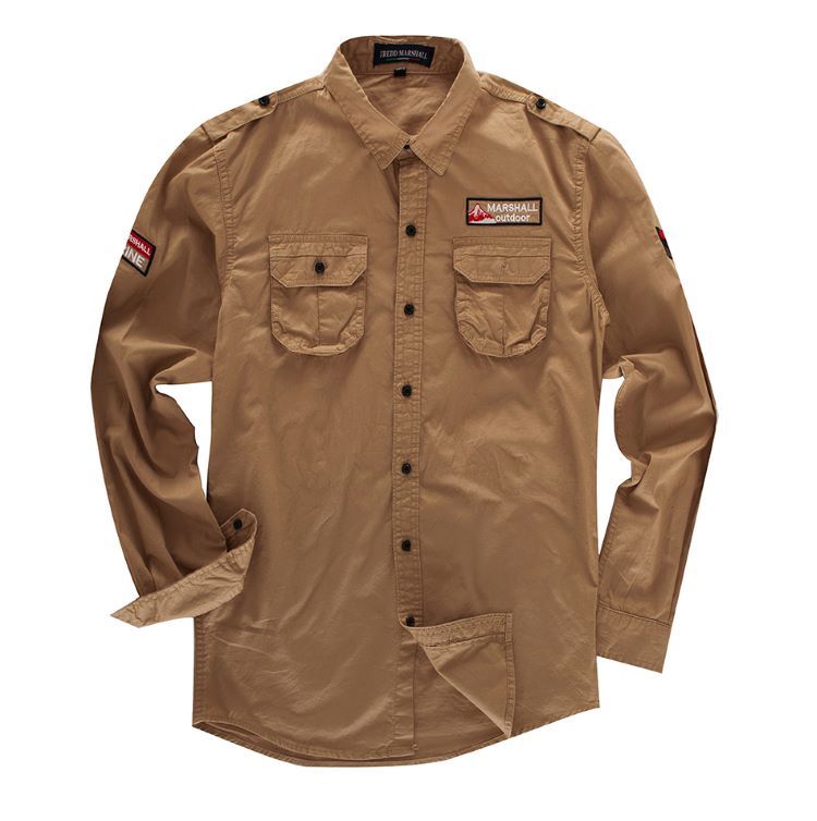Military Army 115 long sleeve shirt - M, Khaki
