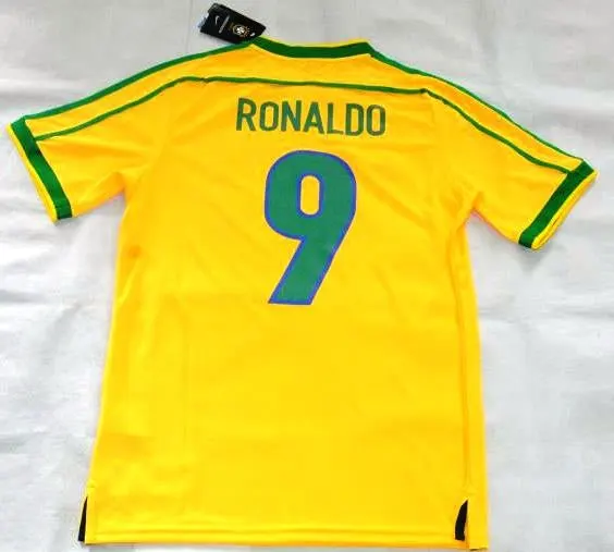 1998 Brazil retro national team soccer jersey