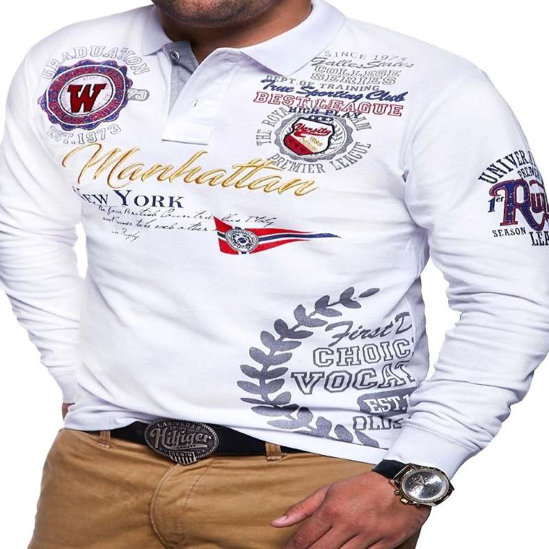 Manhattan casual long sleeve polo 2026 - M, White
