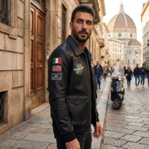 Aeronautica Militare vintage leather jacket - Image 3