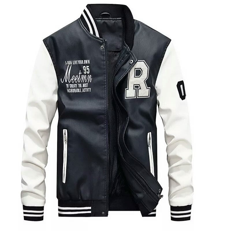 Famous Baseball college men jacket luxury fleece - L, White