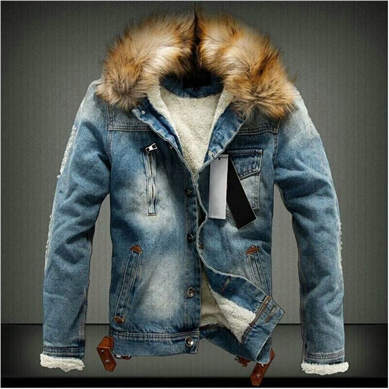 Denim coat men's jacket 2022 - M, Light Blue