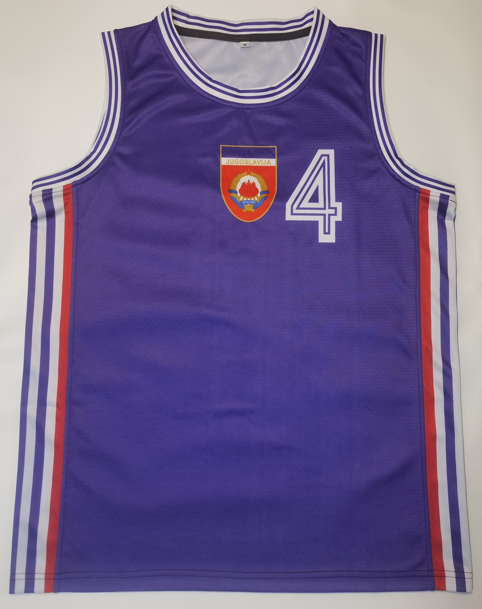 1990 Yugoslavia Basketball Retro Jersey – Historic FIBA World Championship Replica | Jugoslavija No. 4 Vintage Fan Edition