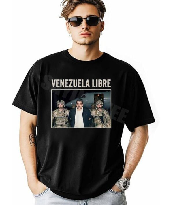 1767738029321 Venezuela Libre T-Shirt: Commemorative Maduro Captured January 3rd Tee