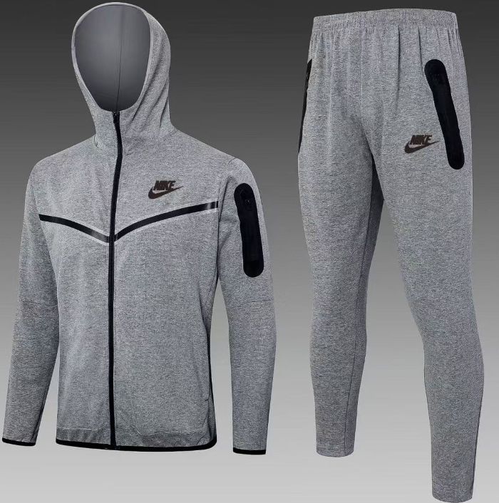 Maduro Nike Tech Fleece Tracksuit - Grey Heather/Black Windrunner & Joggers