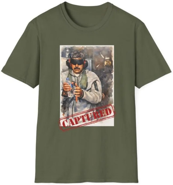 Maduro Arrested T-Shirt: Venezuela "Captured" Cotton Tee - 3XL, Green