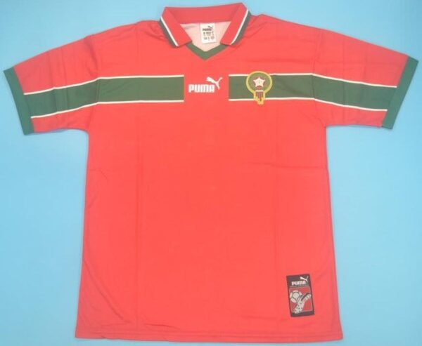 Morocco 1998 World Cup red third football jerseys - Jaraguar Vintage Collection