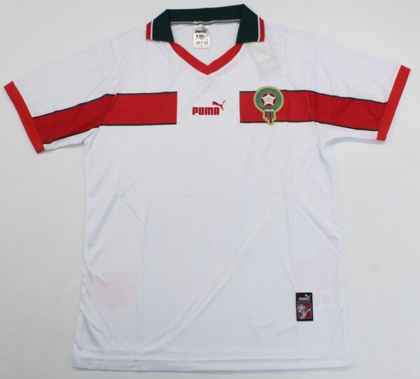 morroco Morocco 1998 World Cup white away football jersey - Jaraguar Vintage Collection